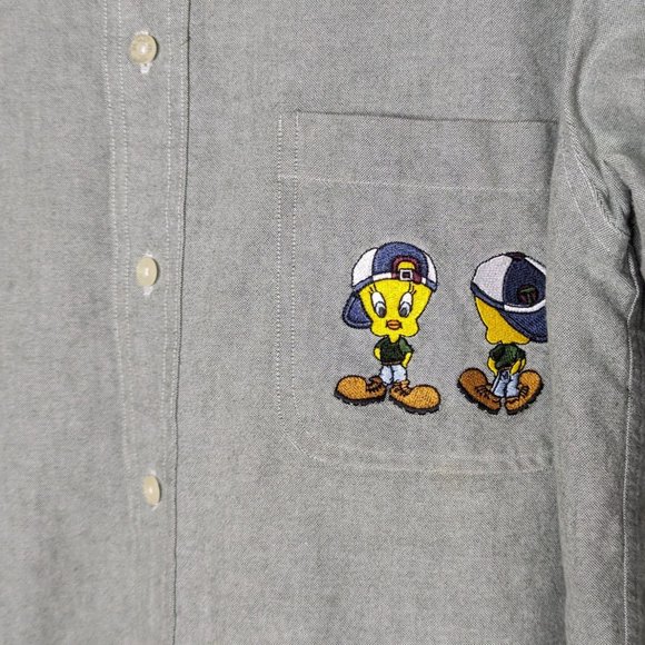 ACME CLOTHING CO. Vintage 1994‎ long sleeve Tweety Bird button down Men Shirt M - Picture 4 of 11